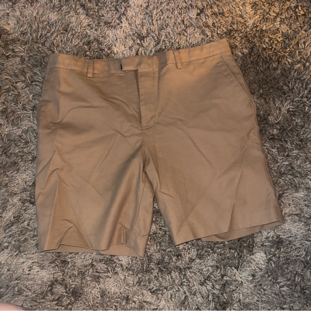 Topman Light Brown Flat Front Shorts